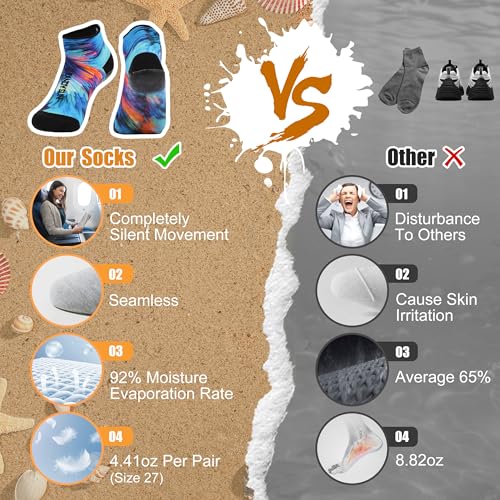 Image of RANDY SUN Barefoot Quick-Dry Sand Beach Socks, Breathable Seamless Yoga Sock With TPE Sole