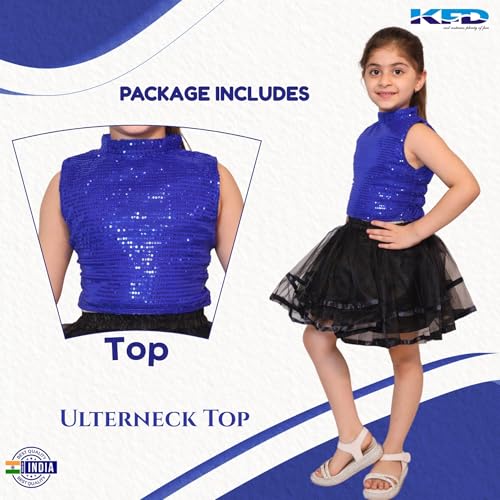 Image of Kaku Fancy Dresses Western Dance Top for Kids Halter Neck Top For Annual Function (ONLY TOP) - Skirt not included