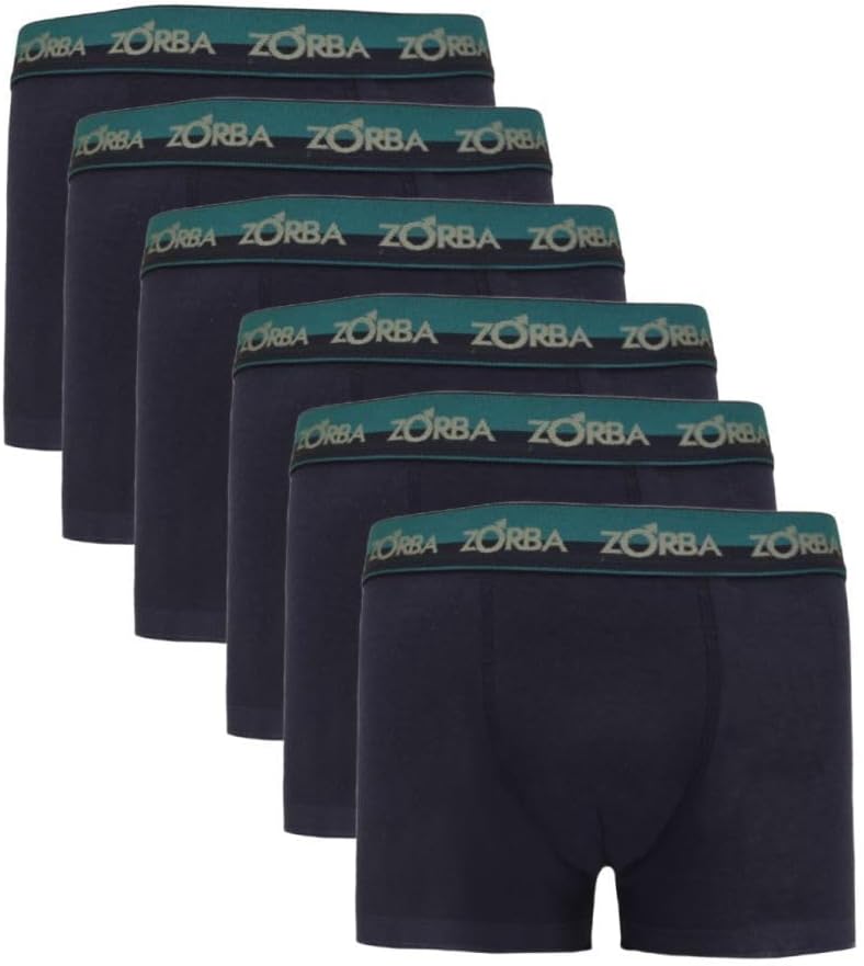 Kit com 6 Cuecas Zorba Boxer Max 702 Marinho/Preto/Grafite