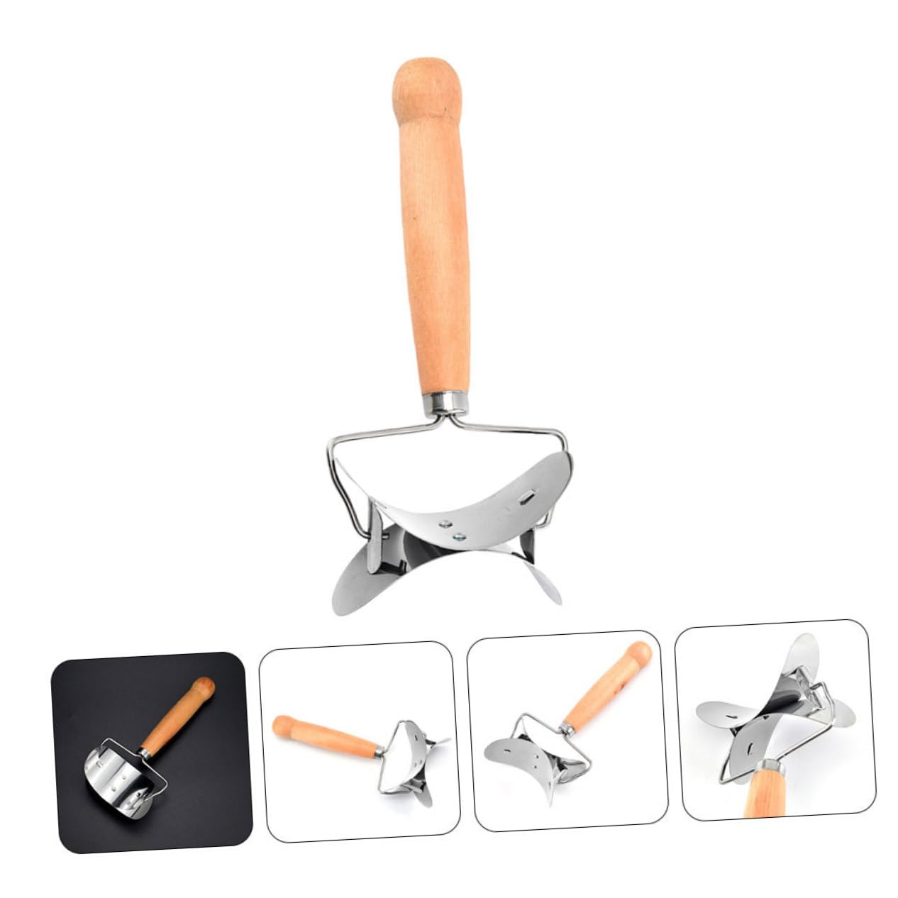 MAGICLULU 10pièces Outils Acier Inoxydable Pour Découper Des Peaux De Raviolis Avec Poignée Bois Coupeur De Pâte à Raviolis Et Outil De Cuisine Multifonctionnel