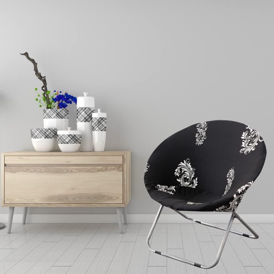 Miniatura 4 de LXYUMM - Fundas elásticas de jacquard para silla de luna, fundas elásticas para silla Papasan, funda elástica para silla de platillo, funda suave