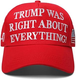Trump was Right About Everything Baseball Cap, Red, 45-47 President Support Hat