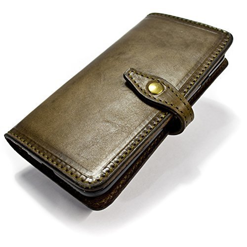 Nicola Meyer - iPhone 6S or 6 4.7" Display Bifold Flip Book Wallet made by italian vegetable tanned leather (color TUNDRA burnished in photo)