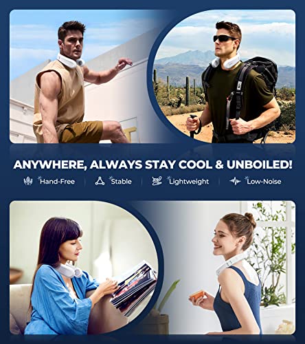 Image of 1S Cool Down 30F Neck Fan with Double Semiconductor Coolers, 360 Surrounded Personal Fans Air Conditioner that Blow Cold Air, 8H lasting Portable Fan with 3 Speed, Gifts for Men Women Outdoor Travel