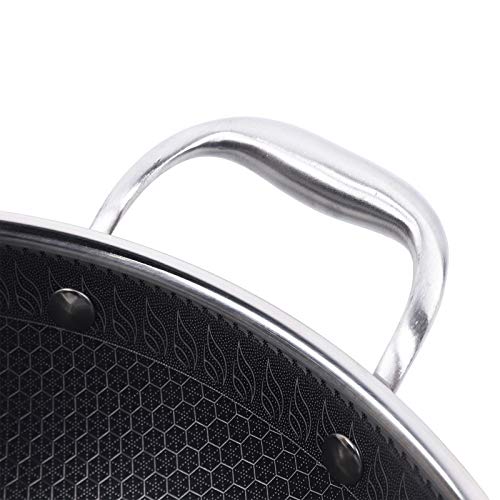Wok antiadherente de acero inoxidable 13.4 pulgadas con tapa miniatura 5