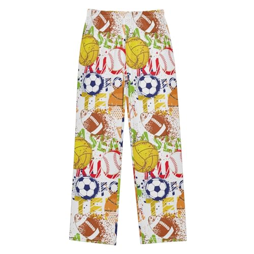 Sport Pattern Balls Boys Pants for Kids Jogger Pants with Pockets S-XL