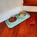 Cat Food Bowls, Cat Bowls Non-Skid and Non-Spill Silicone Pads with PP Stand, Removable Stainless Steel Food and Water Dishes for Cats, Small Size Dogs - Image 3