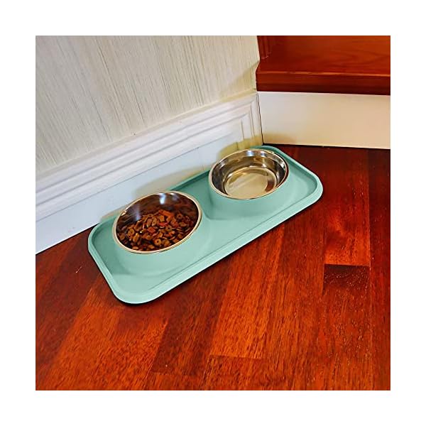 L.D.Dog Cat Food Bowls, Cat Bowls Non-Skid and Non-Spill Silicone Pads with PP Stand, Removable Stainless Steel Food and Water Dishes for Cats, Small Size Dogs L.D.Dog Cat Food Bowls, Cat Bowls Non-Skid and Non-Spill Silicone Pads with PP Stand, Removable Stainless Steel Food and Water Dishes for Cats, Small Size Dogs