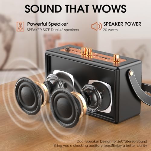 Image of Karaoke Machine for Adults,2 Wireless Microphones for Karaoke Speaker, Portable Microphone and Speaker Support Four-Channel Microphone Expansion for Home Party,Picnic,Car,Indoor /Vintage Gifts