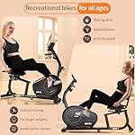 JEEKEE Recumbent Exercise Bike for Seniors,Stationary Bikes for Home, 400LB Capacity & 16 Levels Magnetic Resistance, Heart Rate Handle - Image 2