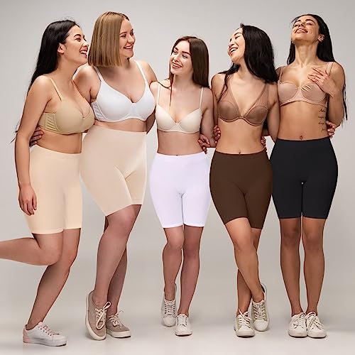 Yeblues 3 Pack Women Seamless Slip Shorts For Under Dress Smooth Seamless For Yoga/Bike/Workout (Black+Nude+White, X-Large) #TOP1
