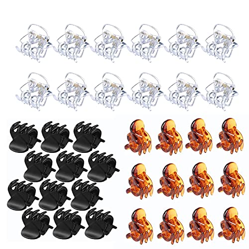 XINJIU 36 Pcs(3 Colors) Durable Mini Hair Claw Clips,Small Hair Clips for Women and Girls, Pining Bangs, Strong Grip, Multifunction Clamp Clips,Great for Design Kids and Adult Hairstyles