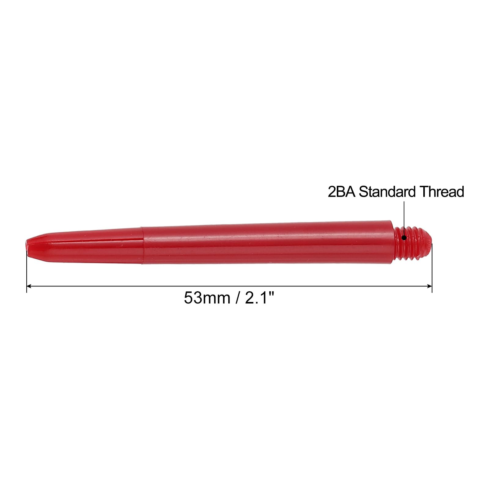 PATIKIL 53mm Plastic Dart Shafts, 50 Pack Medium 2BA Thread Dart Stems Dart Accessories, Red - Image 2