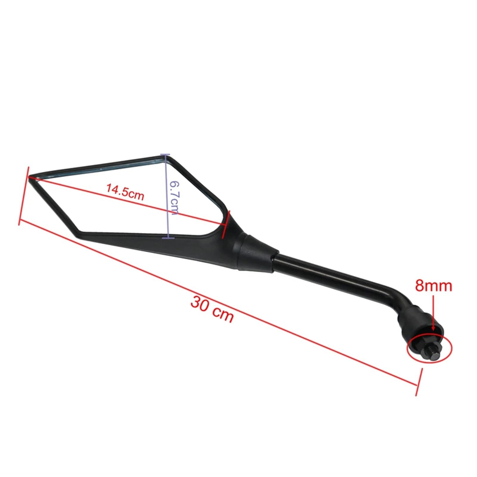 Rétroviseurs Latéraux Guidon Rétroviseur Moto Électrique Rétroviseur Vélo Électrique 8mm Pièce Modification Universelle Pour Scooter Rétroviseur Latéral Arrière 2 Pièces/paire Rétroviseur Moto