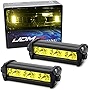 iJDMTOY (2) High Power 3-CREE LED Daytime Running Light Kit Compatible With Behind The Grille or Lower Bumper Insert Area, 3000K Yellow