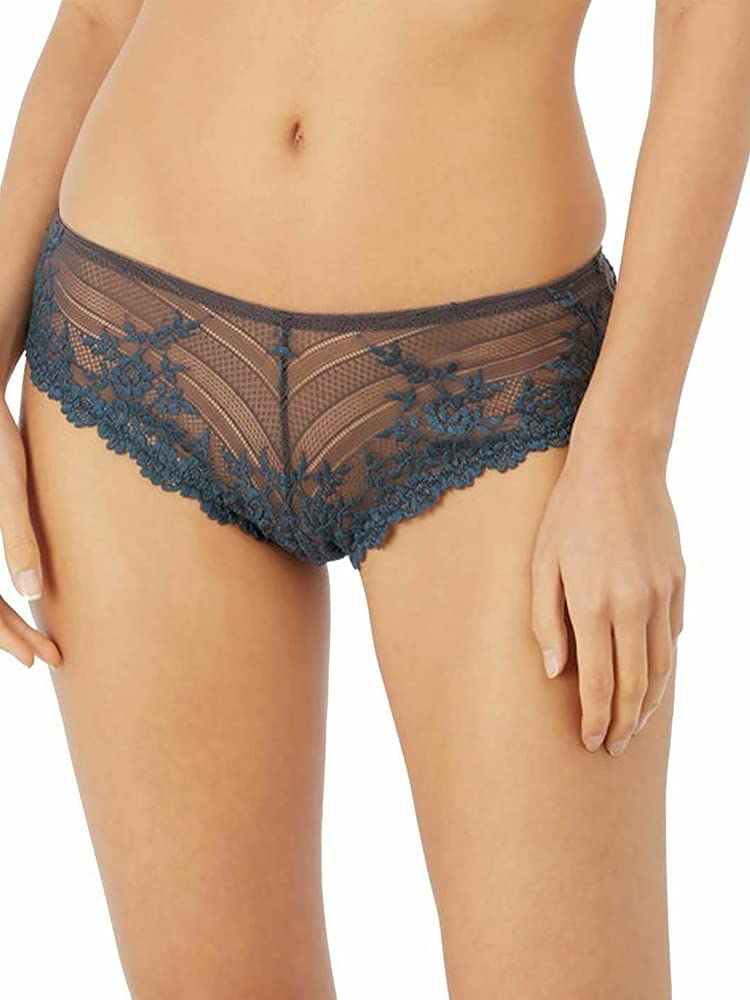 Wacoal Women's Nine Iron/Ensign Blue Embrace Lace Tanga Panty Underwear, L