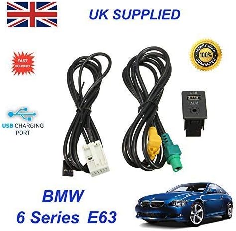 For BMW 6 Series E63 USB Aux Switch & USB Wire 3.5mm AUX Cable Adapter 3CD 035 249 A