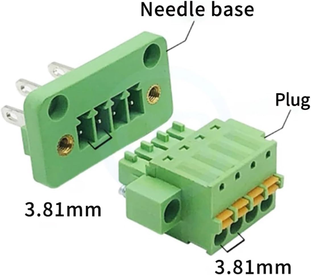 (5 Sets) 2EDGWB + 15EDGWB 3.81mm Through Wall 15EDGKDM .81 Plug-in Terminal Block with Screw Retaining Panel Spring Set 2-24Pin(14P)