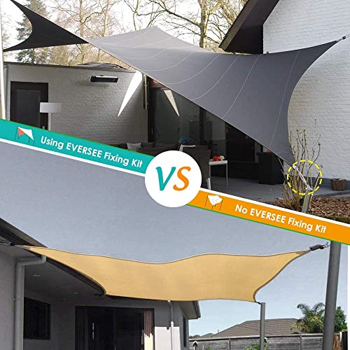 Eversee Sun Shade Sail Hardware Kit 5 Inch 304 Stainless Steel For Rectangular/Square/Triangle Sun Shade Sail Installation Patio Lawn And Garden, Heavy Duty Anti-Rust Sail Shade Hardware Kit, 40 Pcs #TOP5