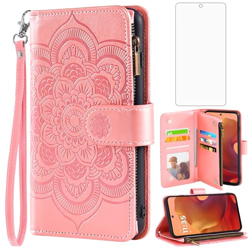 Accessoires Motorola G15 étui portefeuille cuir et protecteur écran 6.7