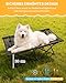 KingCamp Erhöhtes Hundebett Hundeliege Outdoor Haustierbett Haustierliege Atmungsaktivem Mesh & Wildledermatte & Rutschfesten Füßen für Reisen Garten Outdoor Indoor, Schwarz 121 × 68 × 30 cm