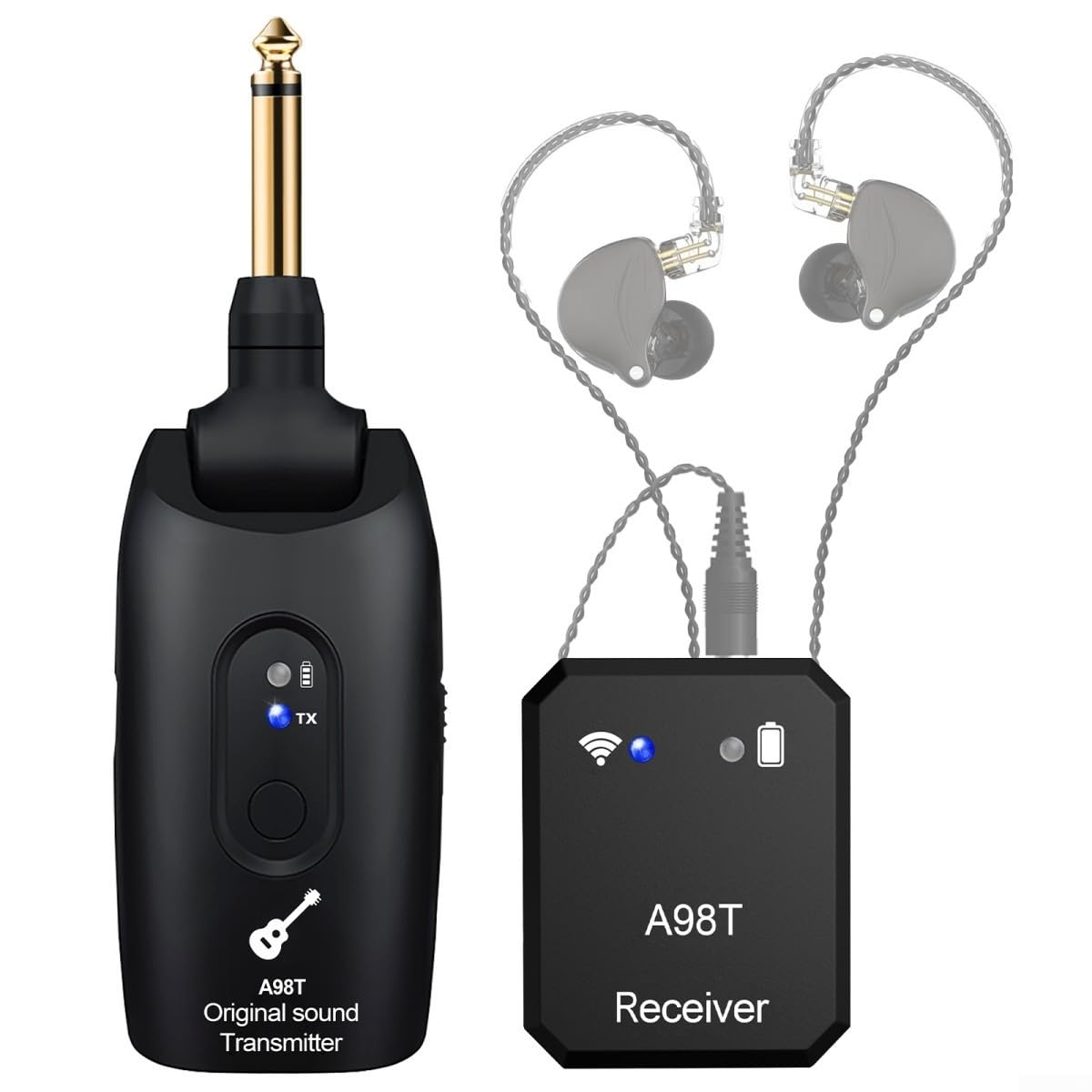 Sistema trasmettitore ricevitore wireless in-ear 2 4 GHz, ideale per musicisti in impostazioni live con lunga durata della batteria e bassa latenza