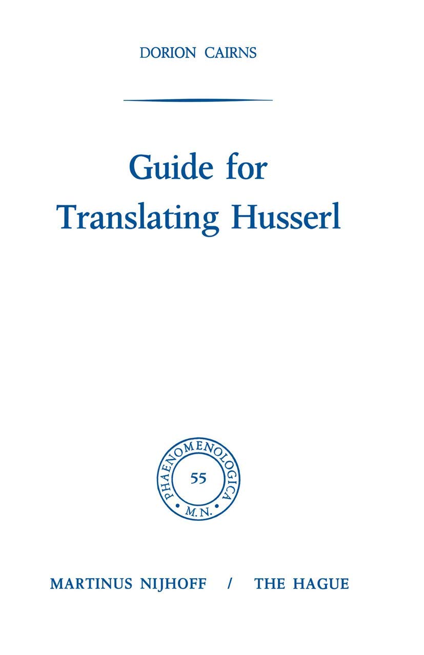 Buy Guide for Translating Husserl: 55 (Phaenomenologica) — BookShops.in