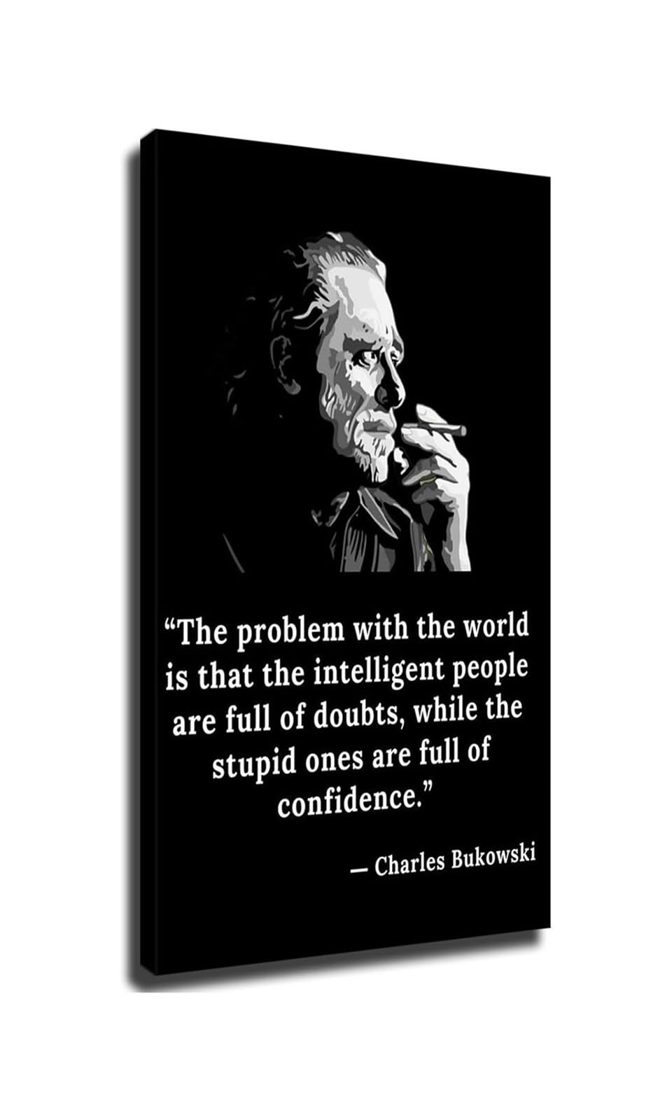 PKNVKZIDK Charles Bukowski Quote Poster Vintage Poet Portrait Literary Wall-Art Decor For Home Library Office Unframed,16x24inch(40x60cm)