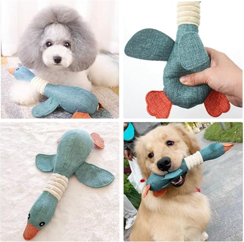 Efymosce 2 Stück Hundespielzeug Unzerstörbar,Anti Stress Ente für Hunde,Spielzeug Hund,Unzerstörbares Hundespielzeug,Welpenspielzeug,Dog Toys,Kuscheltier Gans für Aggressive Kauer