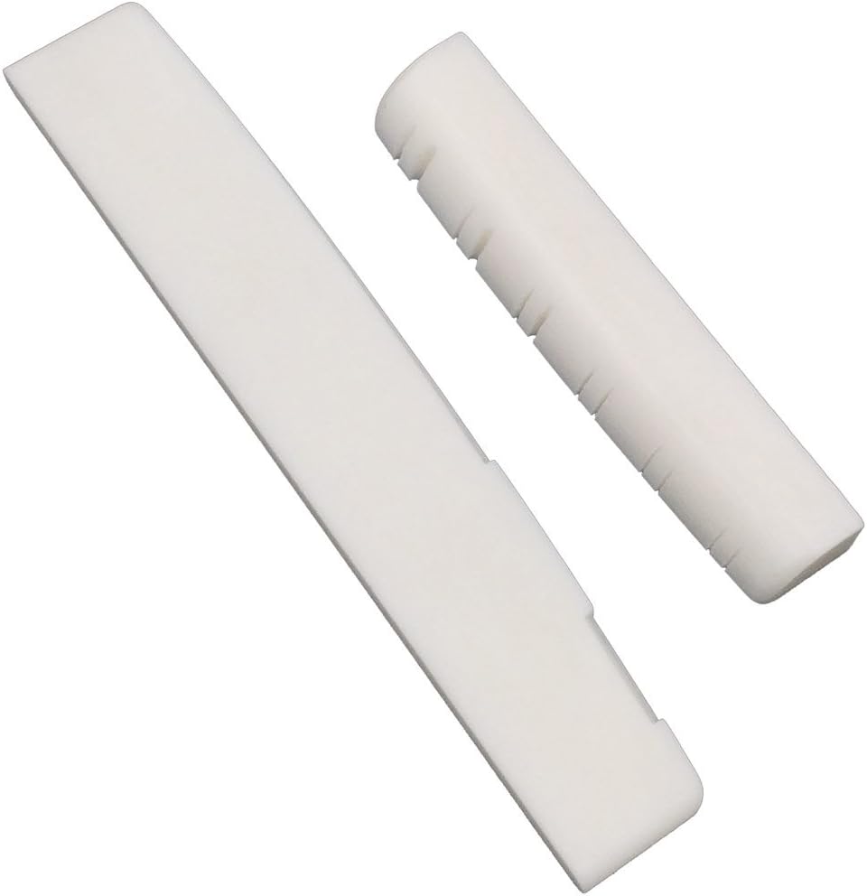 Greenten 12 String Saddle Nut Cattle Bone Slotted for Acoustic Guitar Replacement