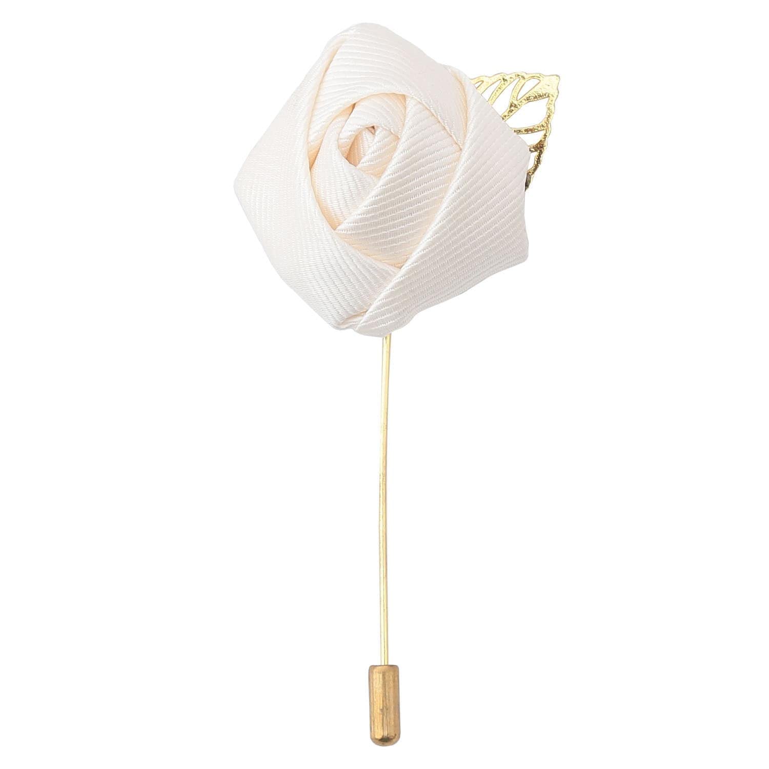 Mens Plain Twill Floral Lapel Pin Boutonniere for Wedding Suit