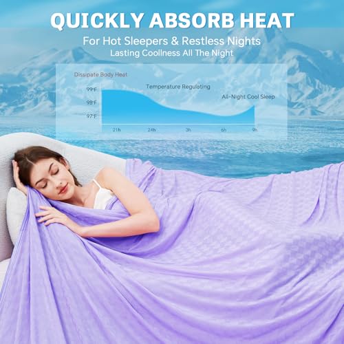 Image of AmyHomie Cooling Blanket for Hot Sleepers,Lightweight Summer Queen Size