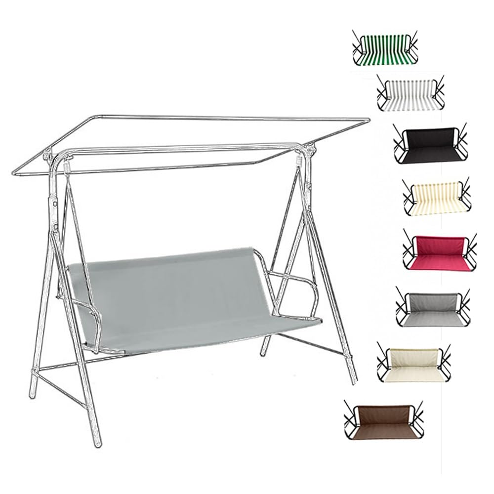 Hollywoodschaukel Sitzbezug Ersatzbezug 2/3 Sitzer Schaukelsitzbezug Ersatz Stoff Sitzbezug Für Gartenschaukel Schaukel Sitzfläche 110cm 127cm 138cm(Gray,158x52x52cm-62x21x21in)