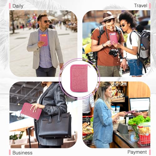 Single Passport Holder for Travel, RFID Travel Document Organizer for Women Waterproof Passport Wallet Men Portable Case for Cards, Boarding Pass, ID, Money, Tickets with Zipper by HOHOM - Image 6