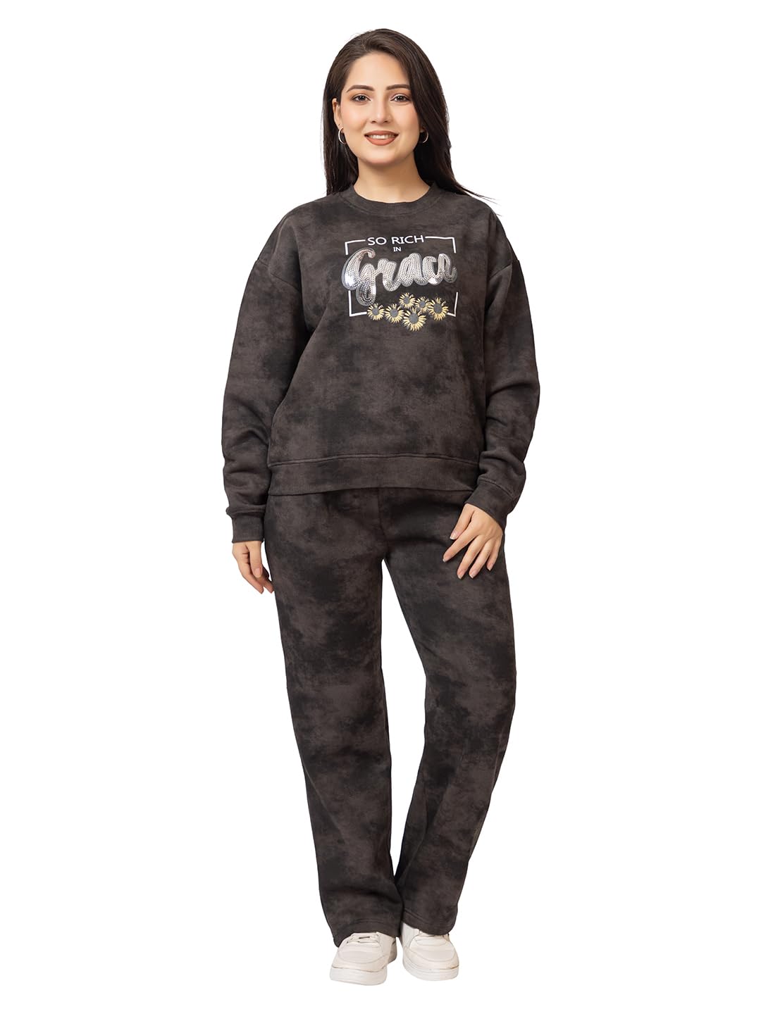 lasoon Women’s Winter Wear Tracksuit | Cozy Fleece Sweatshirt & Jogger Set | Stylish Winter Co-ord Set-picture-36