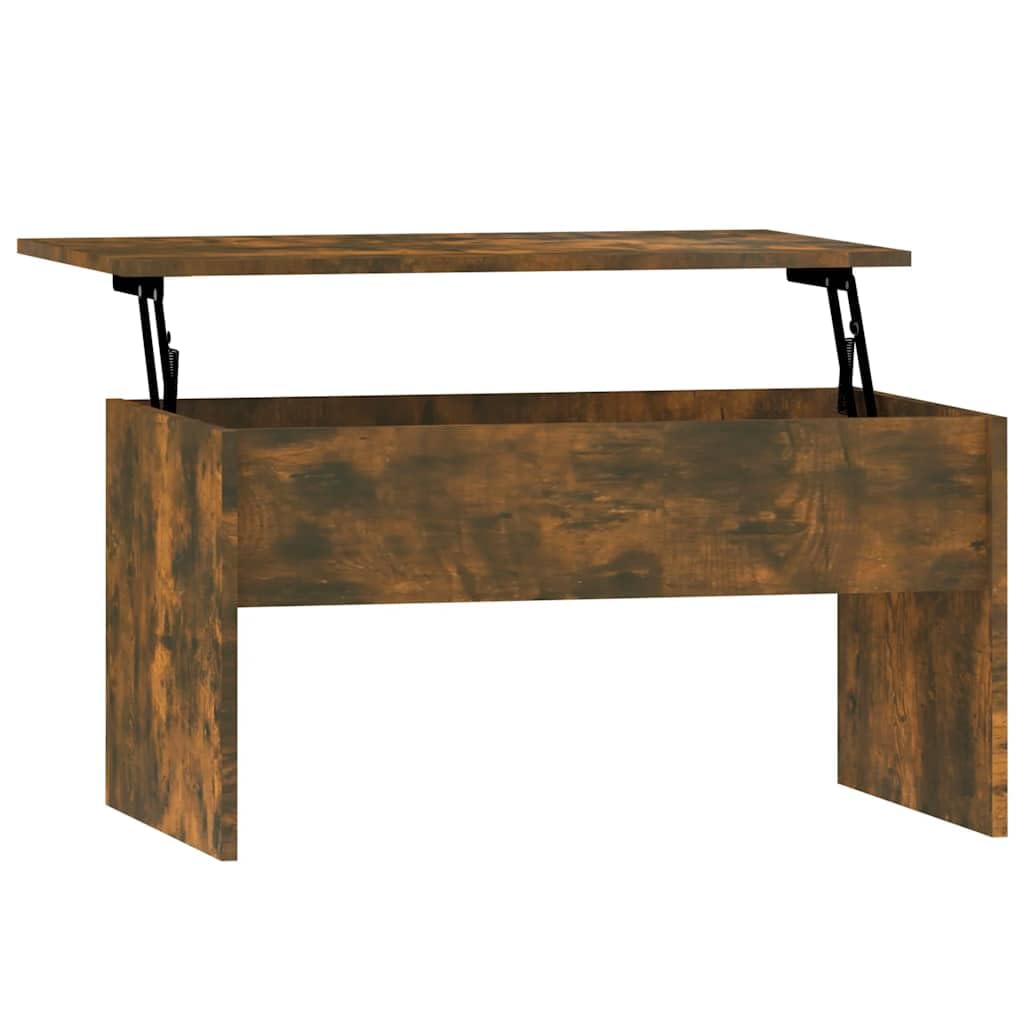 vidaXL Mesa de Centro Mesita Auxiliar Consola Lateral Salón Sofá Sala de Estar Café Muebles Mobiliario Contrachapado Roble Ahumado 80x50,5x41,5 cm