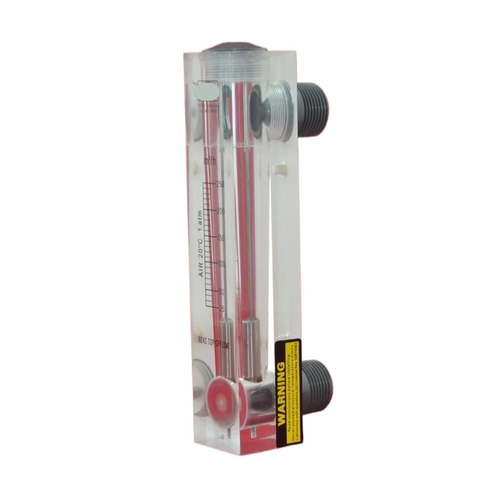 Débitmètre de panneau LZM-50 horizontal liquide acrylique 10-60GPM pour circuit