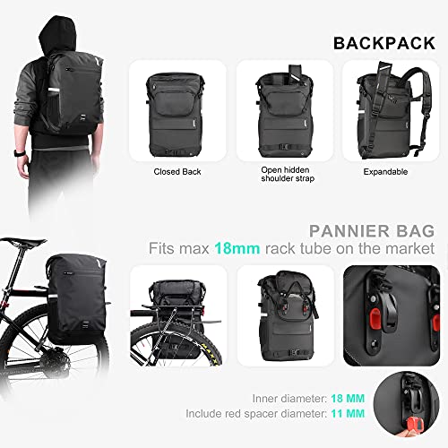 Rhinowalk 22L Waterproof Pannier Backpack