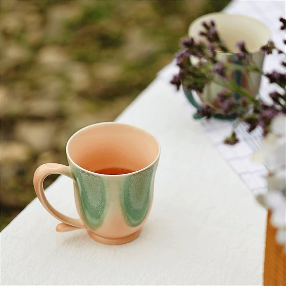 Kubek do herbaty Zielony zestaw kubków 1 ceramiczny kubek do kawy, pojemność 10,15 uncji użytku domowego, mężczyzn i kobiet, samodzielnego, latte, mleka herbaty