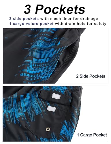 Image of BOJIN Mens Swim Trunks 9 inch Quick Dry Stretch Swim Shorts Mesh Lining Bathing Suits Swimwear Beach Shorts with Pockets
