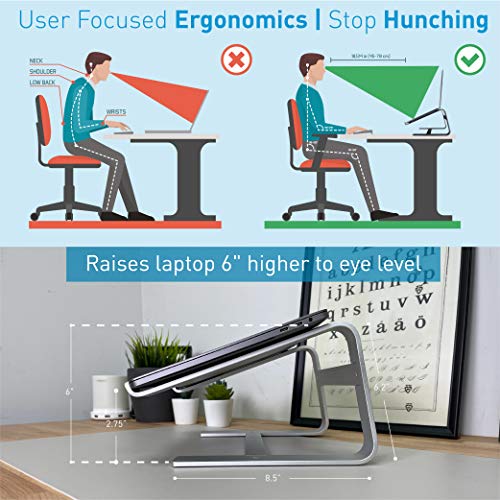 Macally-Laptop-Stand-for-Desk-Aluminum-Laptop-Riser-Stand-for-Desk-Ergonomic-Laptop-Holder-Mount-Use-as-Macbook-Stand-ProAir-or-Notebook-Computer-Stand-between-10-to-173-Inches-Silver