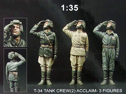 Miniatura escala 1/35 tripulación tanque T-34 sin pintar miniatura 1