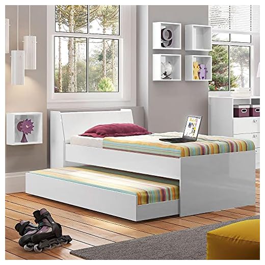 Cama Solteiro Bicama Com 2 Colchões Ditália Bb-28 Branco
