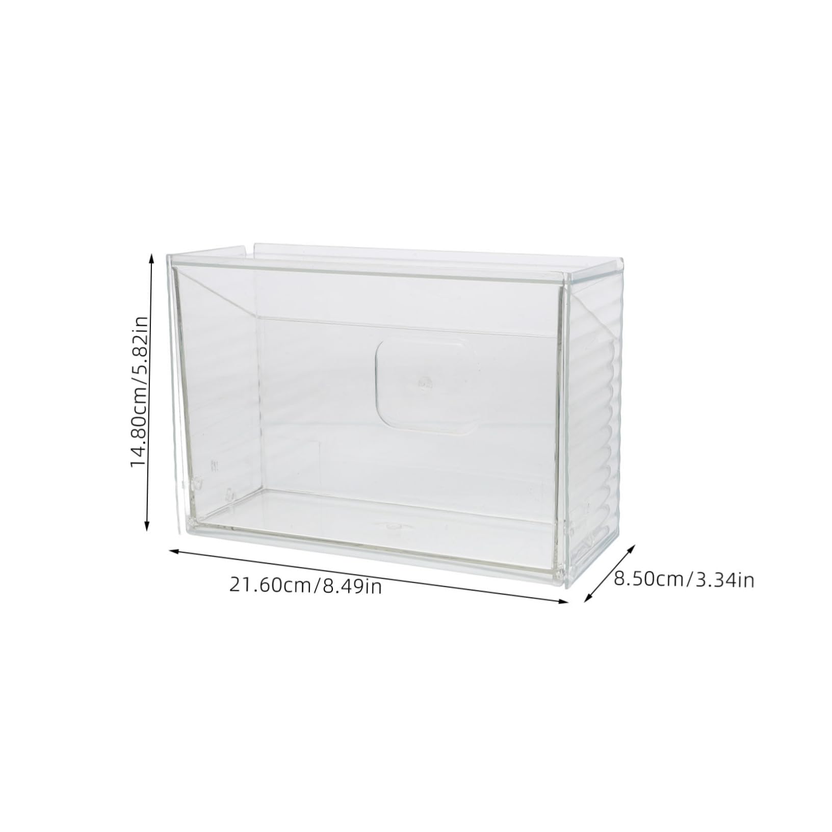 HONMEET Wall Mount Bathroom Storage Box Transparent Hanging Organizer for Makeup and Sundries Easy to Install Versatile Holder for Office Bathroom and Kitchen Essentials