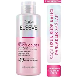 L’Oréal Paris Elseve Glycolic Gloss Parlaklığı Saça Mühürleyen Laminasyon 5 Dakikada Durulanan Bakım 200ml