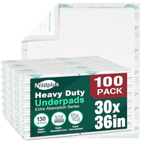 Image of Heavy Duty Underpads 30 inchX36 inch ,100 Count, Ultra 10 Times More Absorbent Chucks Pads, Tear-Resistant Disposable Bed Pads with Strength Cloth Backing for Adults, Elderly