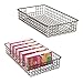 mDesign Household Metal Wire Cabinet Organizer Storage Organizer Bins Baskets trays - for Kitchen Pantry Pantry Fridge, Closets, Garage Laundry Bathroom - 16" x 9" x 3" - 2 Pack - Bronze