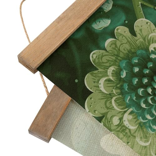 Póster de flores verdes FekiLoot con colgante para sala de estar 3