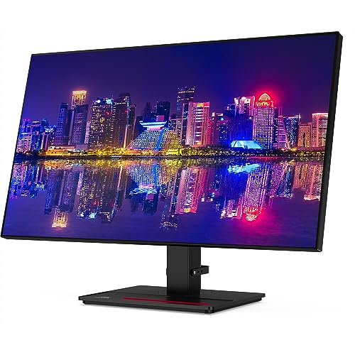 Image of Lenovo ThinkVision P27h 27-inch 2560 x 1440 LED Backlit Quad HD LCD Monitor, 2-Pack Bundle with HDMI, DisplayPort in & Out, Daisy Chain Ready, Dock, USB-C, USB Hub, Desk Mount Dual Monitor Stand