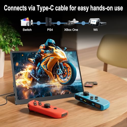 Image of IBW 4K Portable Monitor 15.6 inch 3240x2160 UHD USB-C HDMI Laptop Monitor, 100% Adobe RGB IPS Computer Gaming Display HDR Travel Monitor w /Speakers & Kickstand for Laptop Xbox PS5 Switch PC Phone
